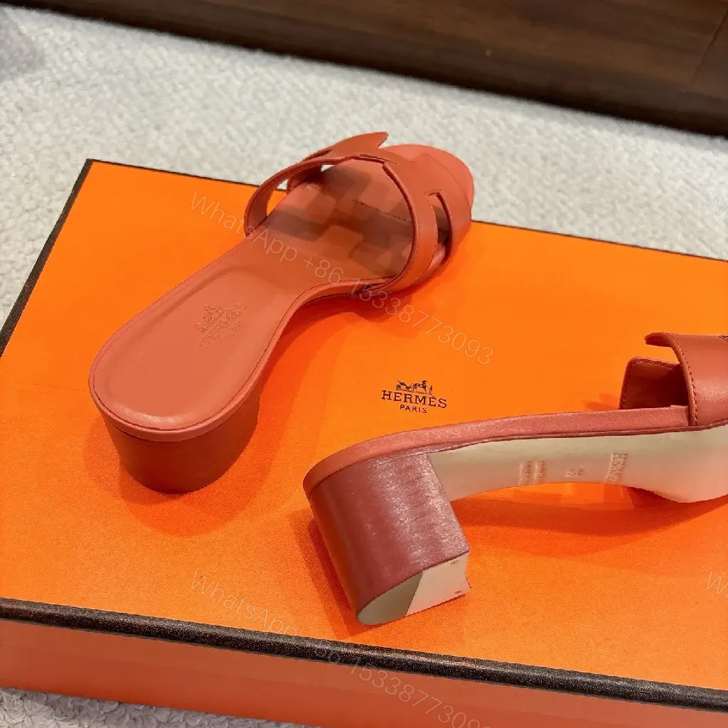 View 8 of Terracotta Leather Structured Sandal with Block Heel
