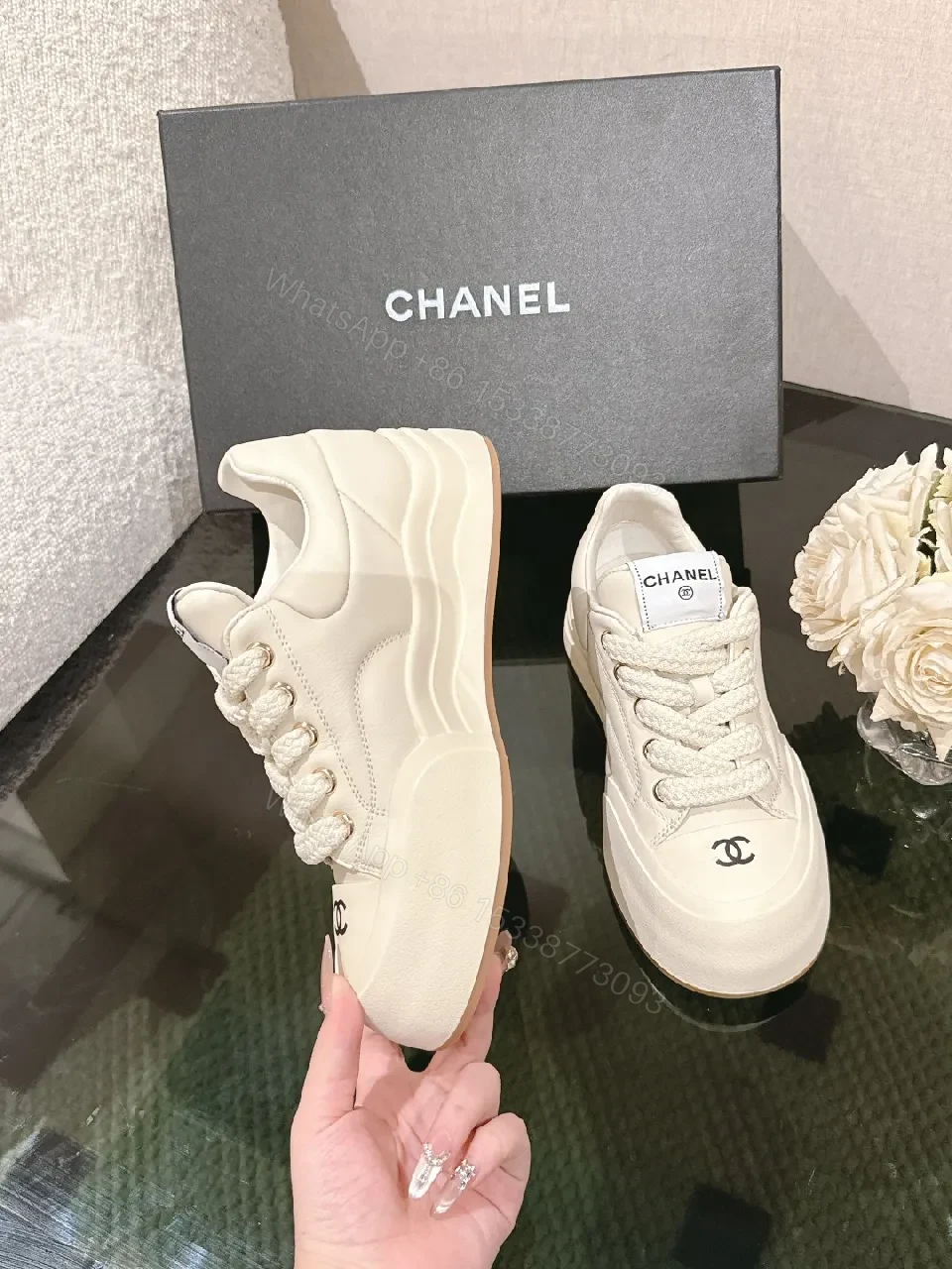 View 6 of White Leather Couture Sneakers: Luxe Comfort & Everyday Style