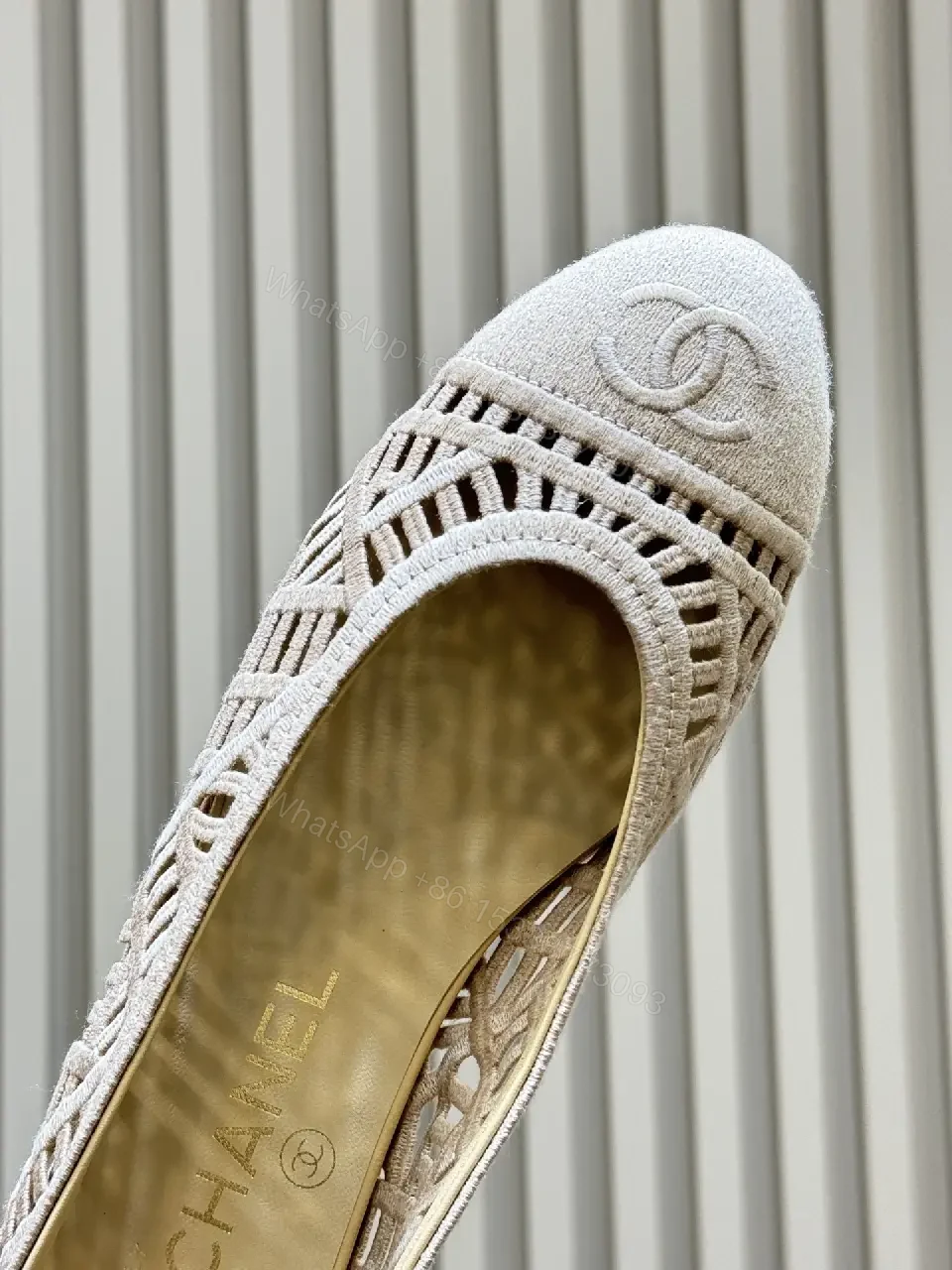 View 2 of Elegant Textured Slip-Ons: Subtle Luxe Detail Flat