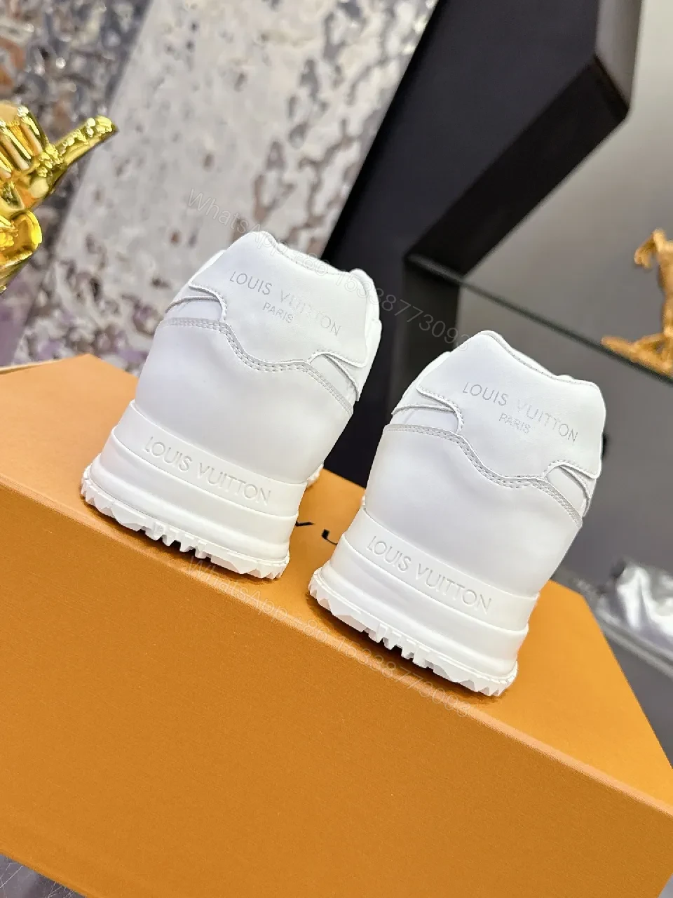 View 5 of White Leather Luxe Sneakers: Subtle Texture, All-Day Comfort