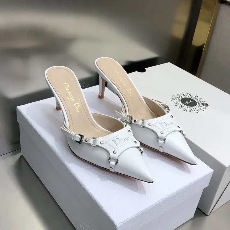 Chic White Leather Mules â€” Strapped, Minimalist Elevation — view 1