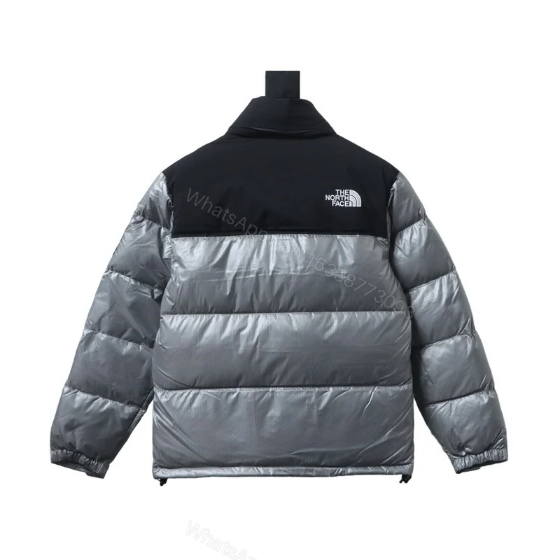 TheNorthFace Large checkered down jacket 'Black Gray' — view 2