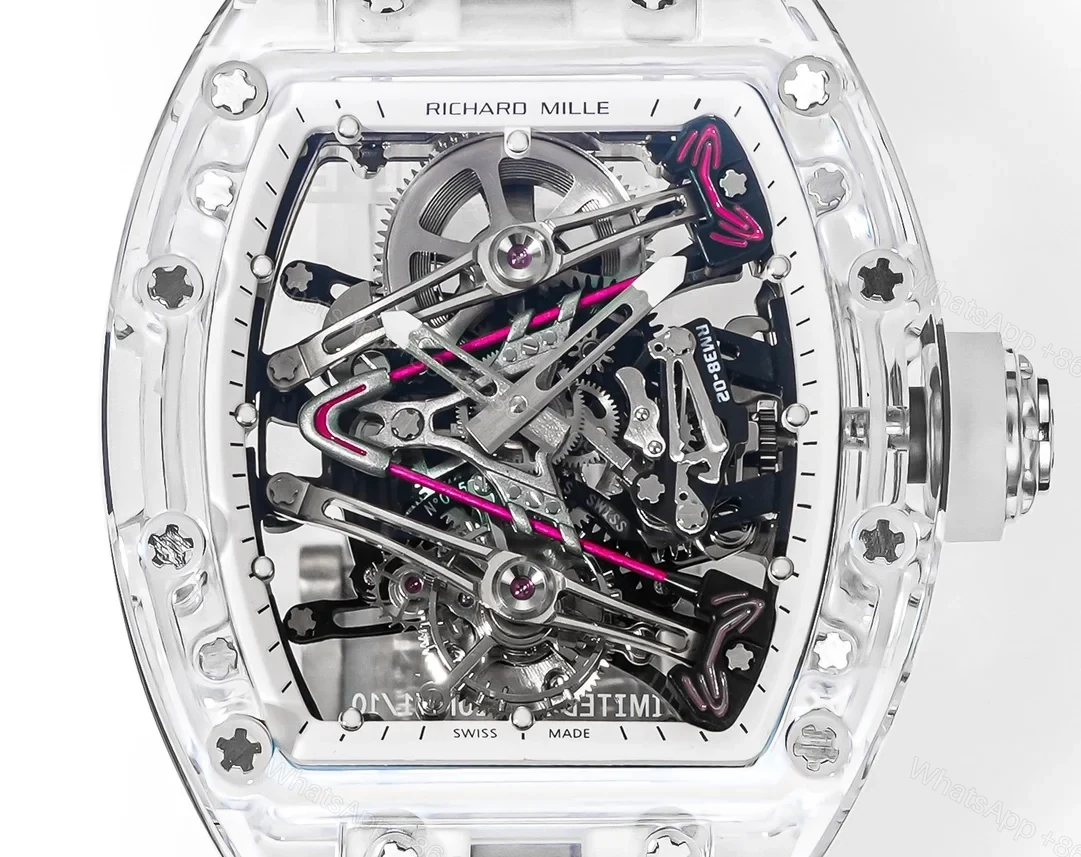 View 3 of Richard Mille RM38-02 Crystal Pink Skeleton Tourbillon Watch RM38-CR-PK-001