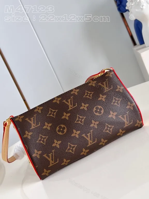View 9 of Chic Monogram Crossbody: Red Piping, Gold Hardware