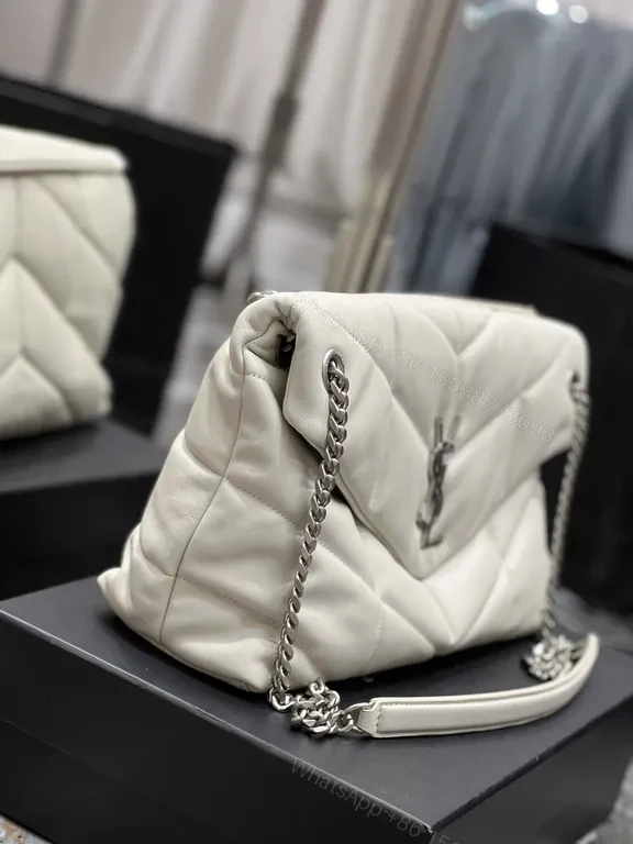 View 3 of Quilted White Shoulder Bag: Luxe Everyday Carriage Bag