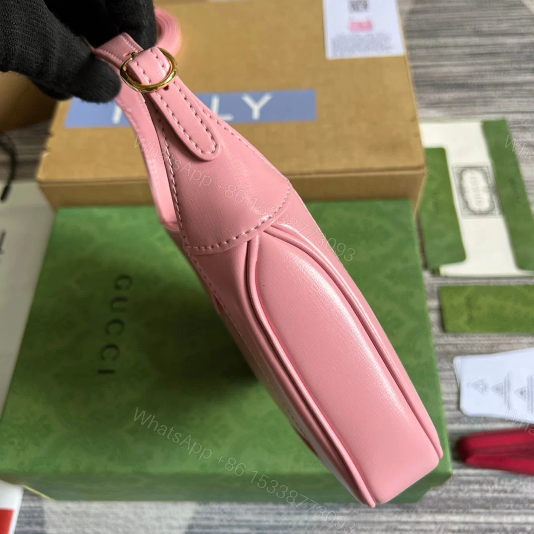 View 7 of GG JACKIE MINI 19 SHOULDER BAG IN PINK PATEL CALFSKIN