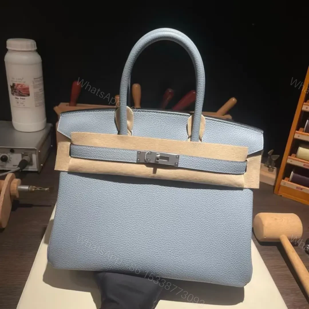 View 2 of HN 25 CLOUD BLUE* TOGO LEATHER *SILVER* HARDWARE