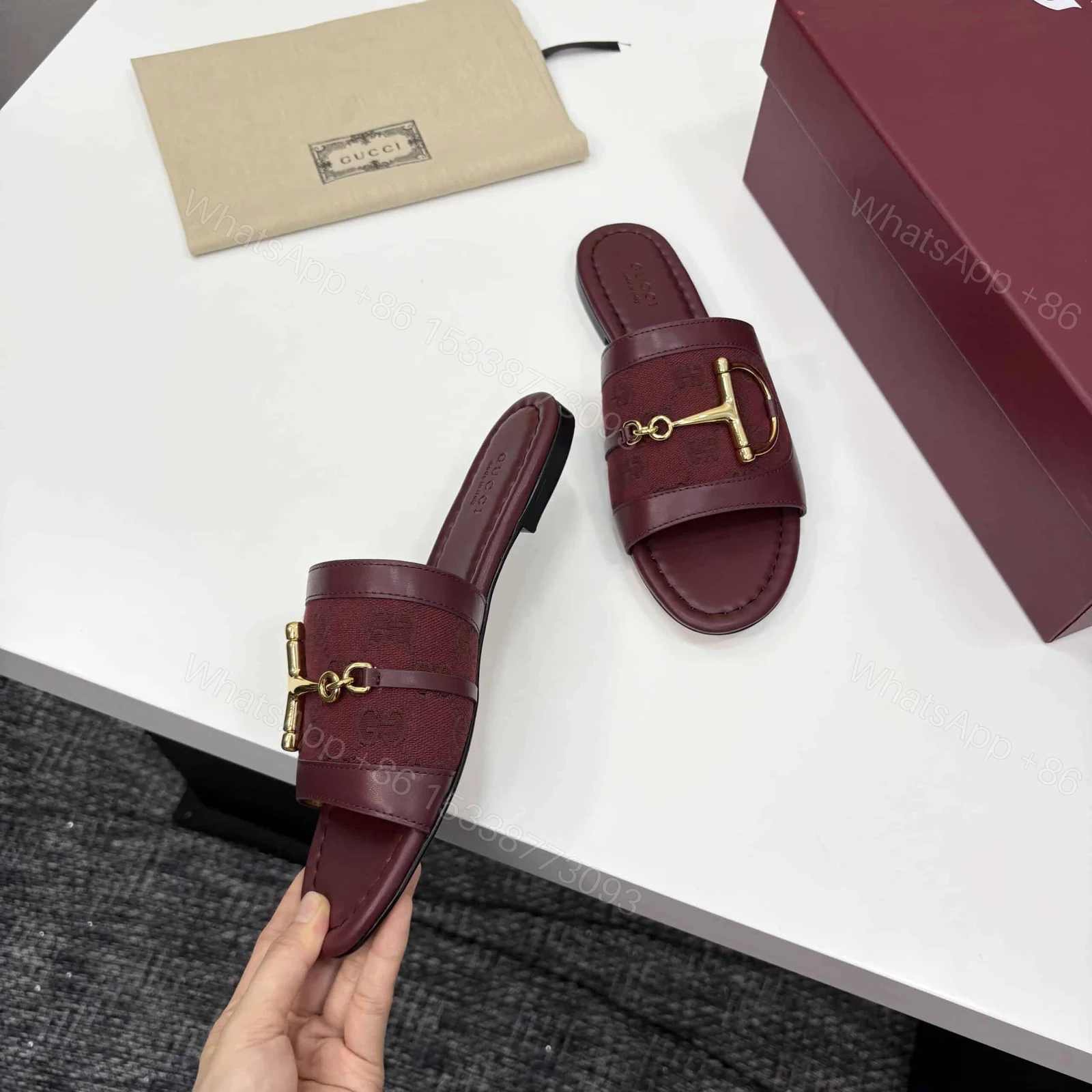 View 5 of GUCCI WOMEN’S SLIDE SANDAL WITH HORSEBIT ROSSO ANCORA RED 834427 AAE04 6273