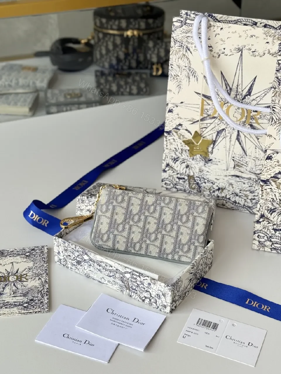 Chic Monogram Wallet Set with Travel Pouch — view 1