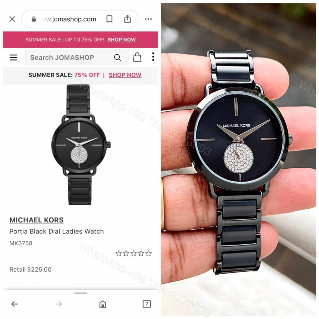 View 2 of First Copy Michael Kors Portia Japan Watch For Women Black