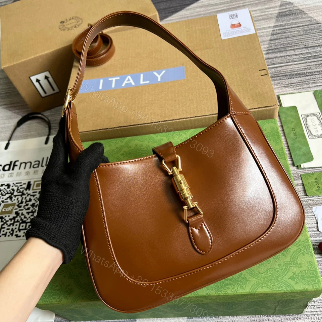 View 2 of GG JACKIE SMALL 28 SHOULDER BAG IN CINNAMON BROWN CALFSKIN