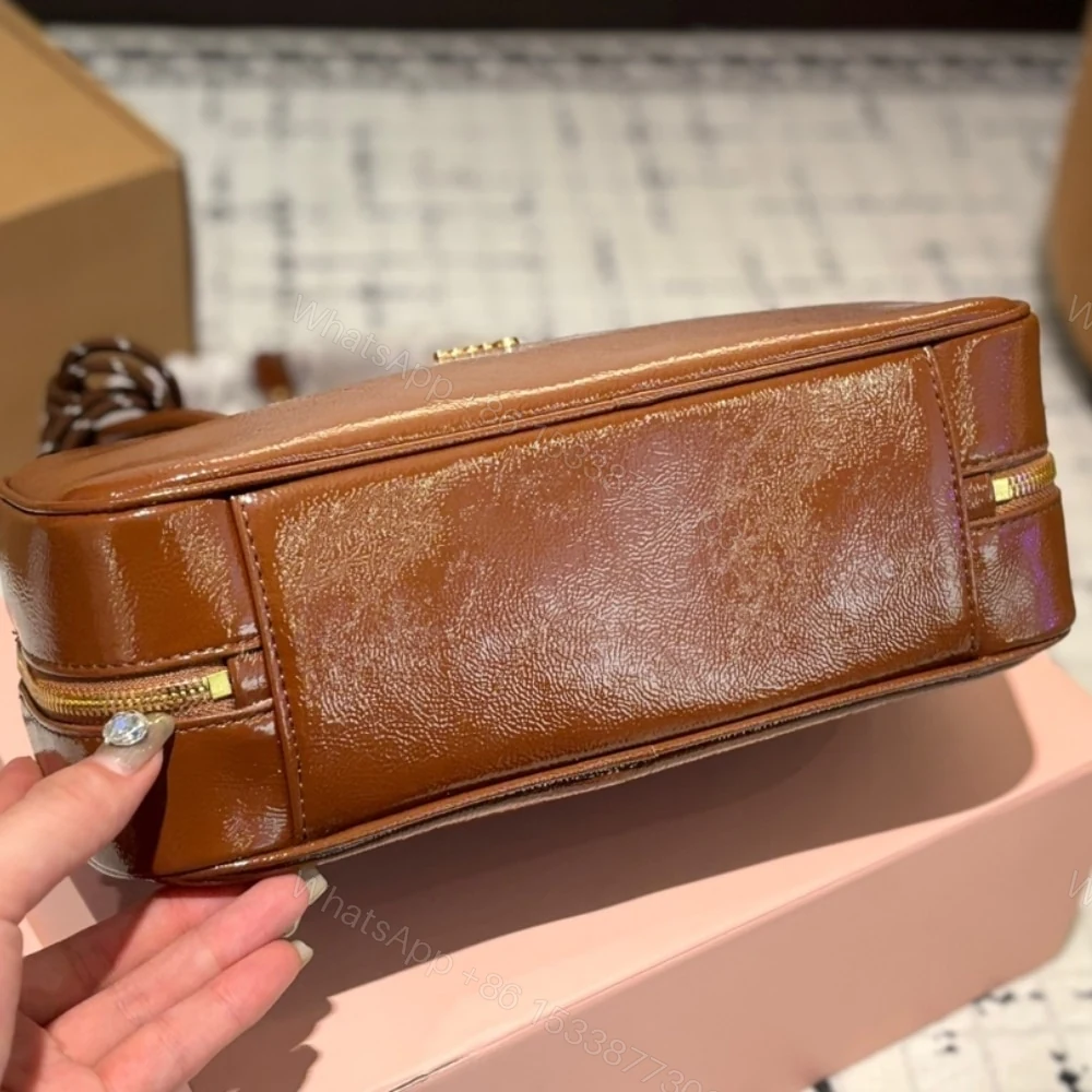 View 5 of MIUMIU BEAU NAPLAK PATENT BAG PALISANDER 28CM