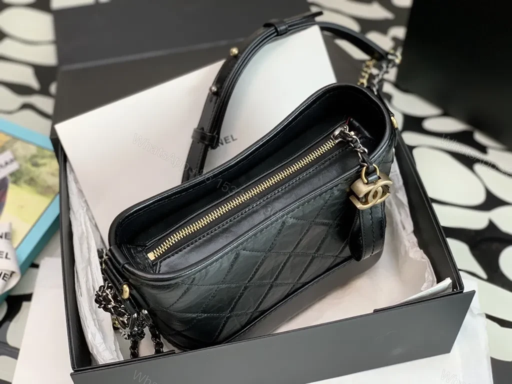 View 5 of Chanel-Inspired Quilted Black Leather Crossbody: Refined Shine