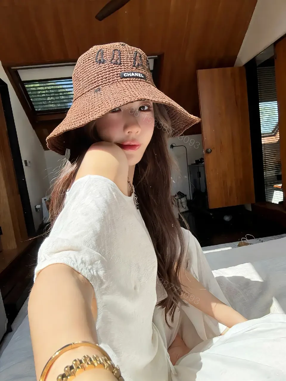 View 9 of Warm Natural Straw Bucket Hat: Luxe Textured Style