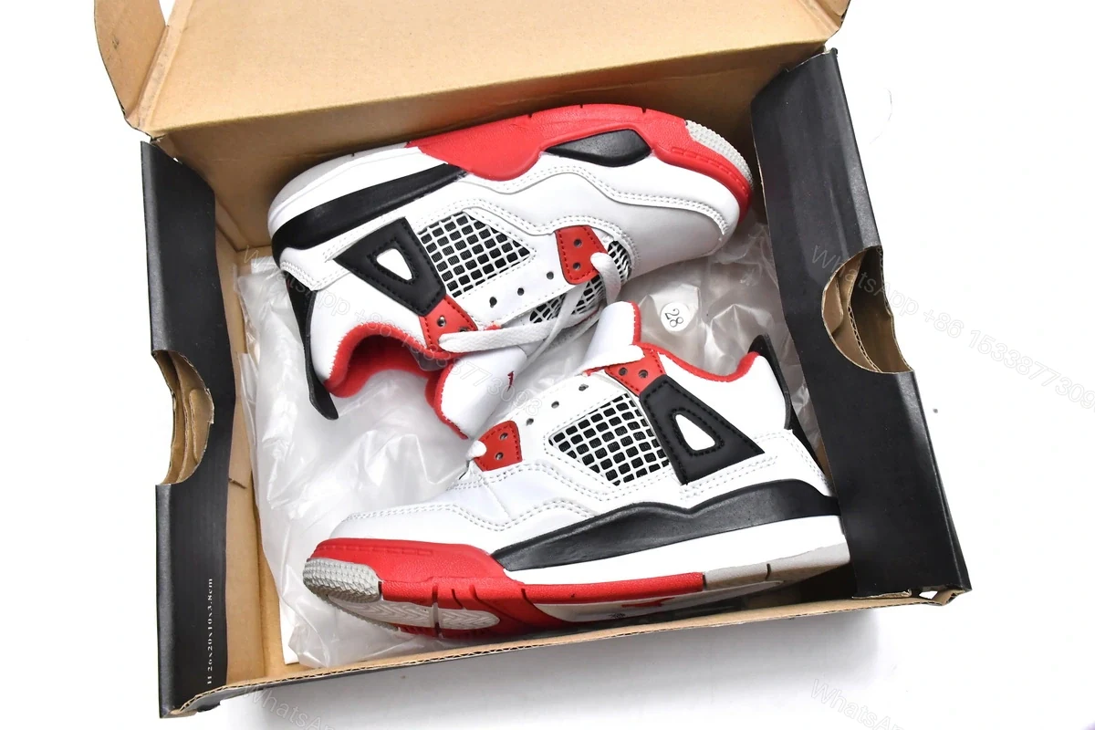 View 4 of Jordan 4 Kids Shoes Retro Fire Red (2020) BQ7669-160