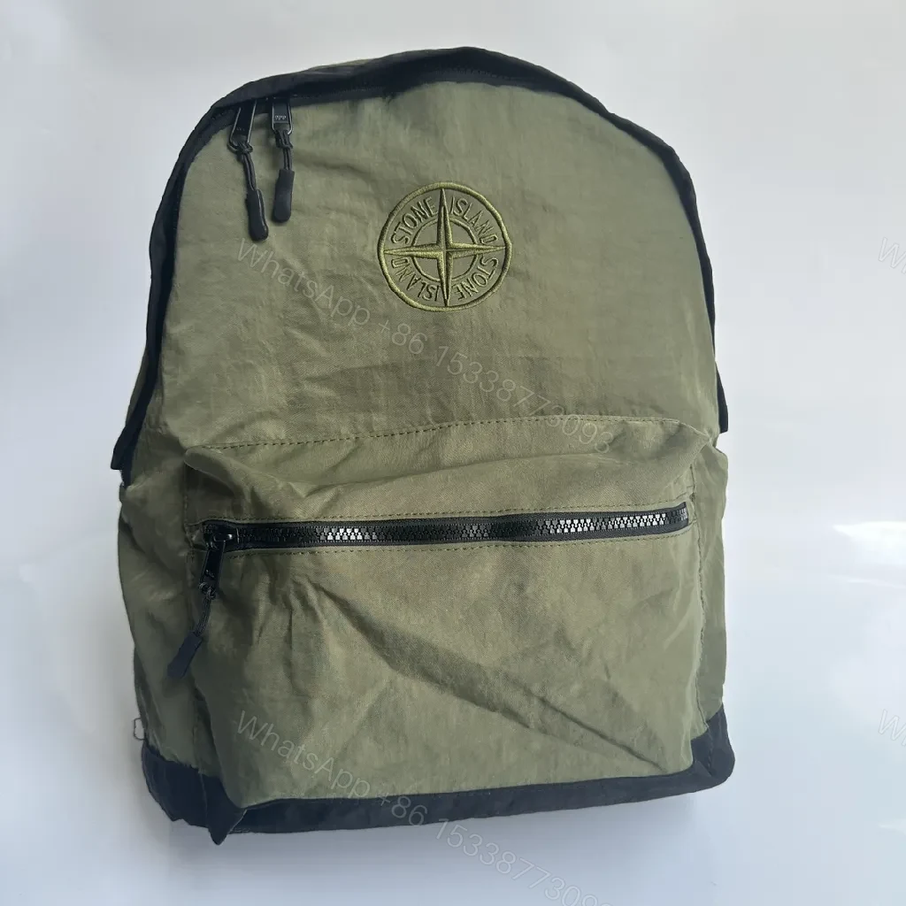 View 4 of Olive Stone Texture Backpack: Durable Everyday Carrier