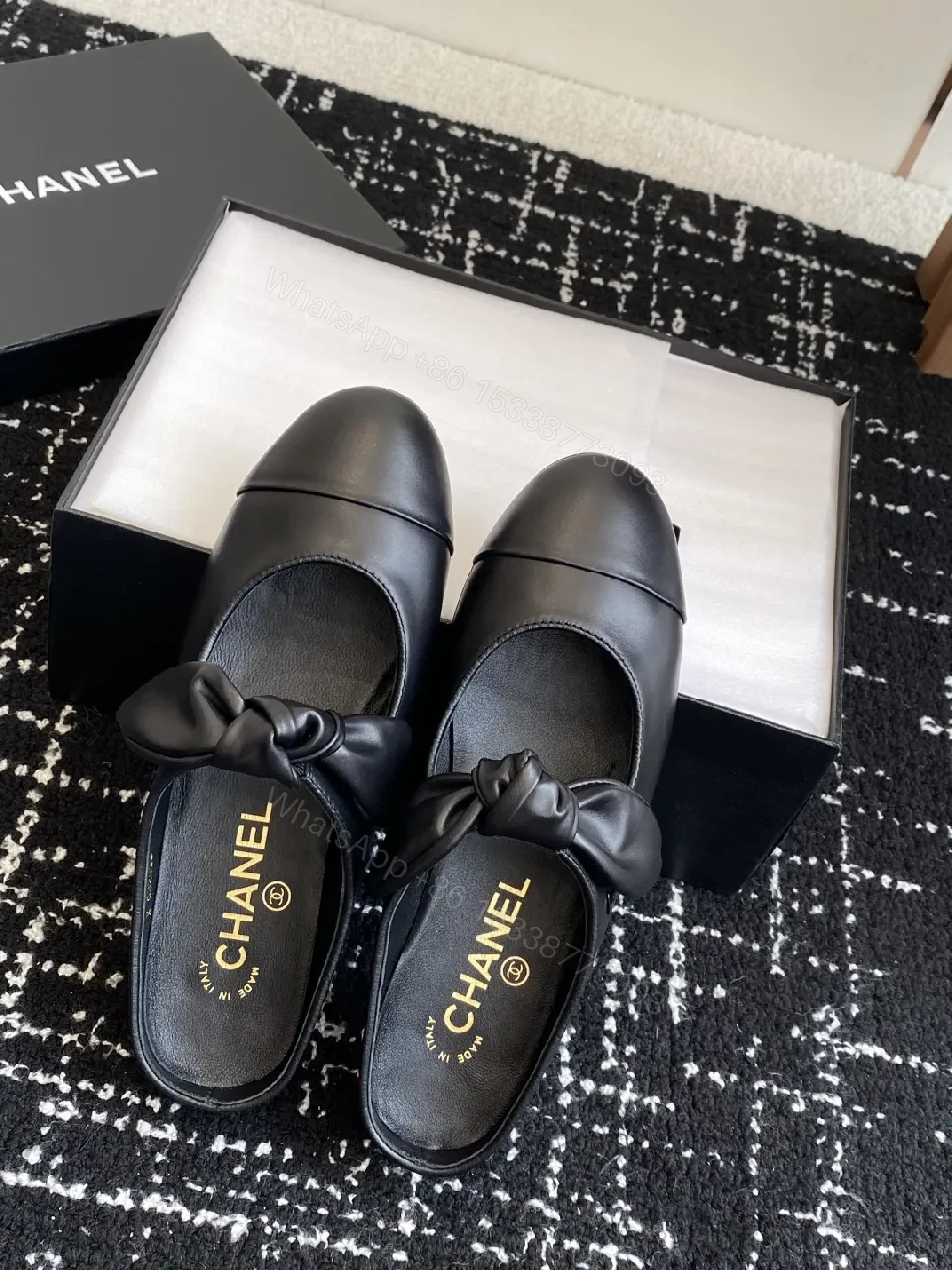 View 3 of Black Leather Knot Mule — Sophisticated Everyday Luxury