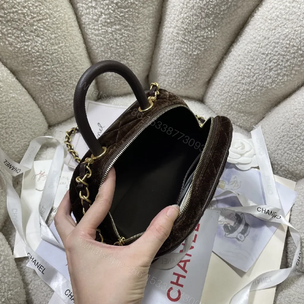 View 8 of Velvet Mini Bag: Lux Velvet Curves with Gold Hardware