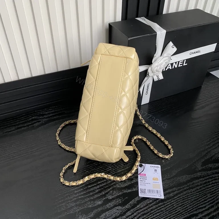 View 9 of Gold Quilted Chanel-Style Mini Bag â€” Crossbody Luxury Carry