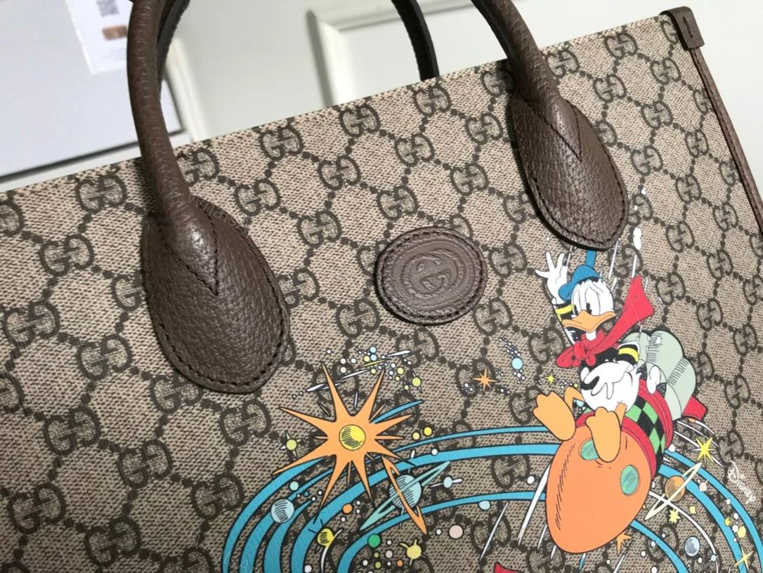 View 2 of Gucci Beige Canvas Donald Duck Tote Bag