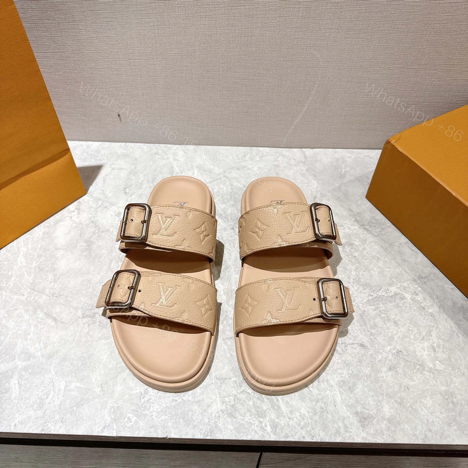 View 2 of Louis Vuitton LV Venice Mule Beige