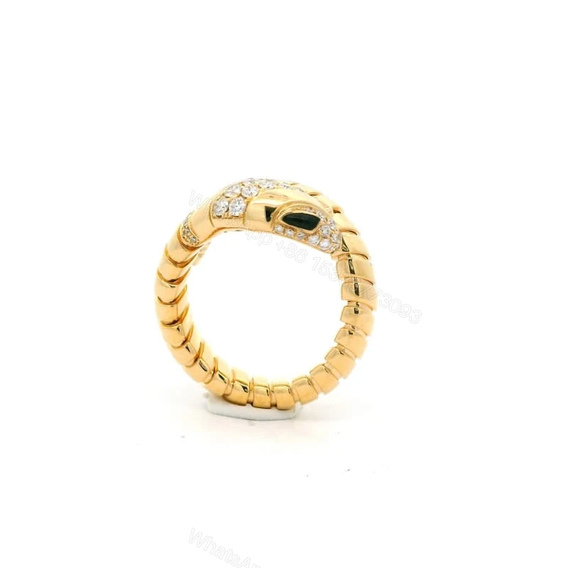 View 6 of 18K Yellow Gold Bvlgari Serpenti Tubogas Ring