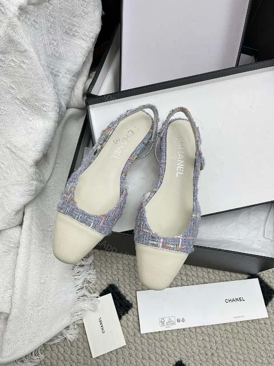 View 3 of Textured Tweed Slingback Pumps: Elegant All-Day Comfort