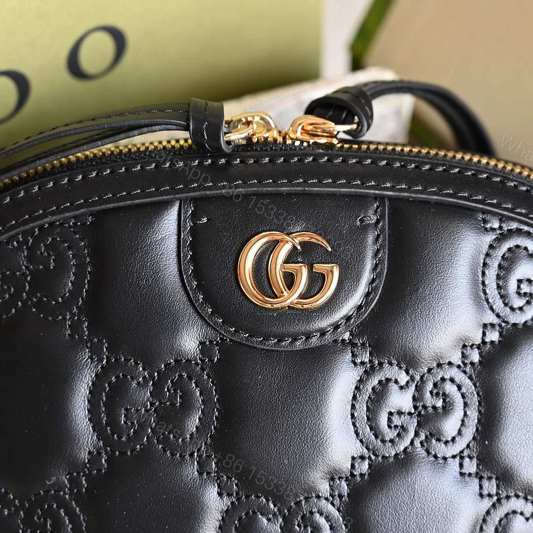 View 7 of Gucci Matelasse Like Auth Bag with Embossed GC Pattern 21cm
