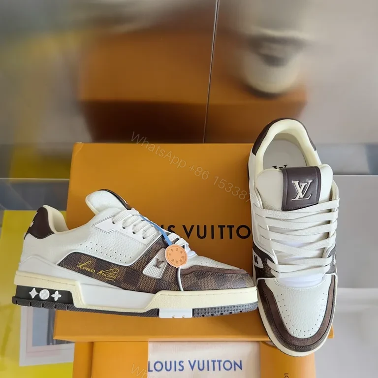 View 9 of Minimalist Luxury Sneakers: LV-Inspired Leather High-Tops
