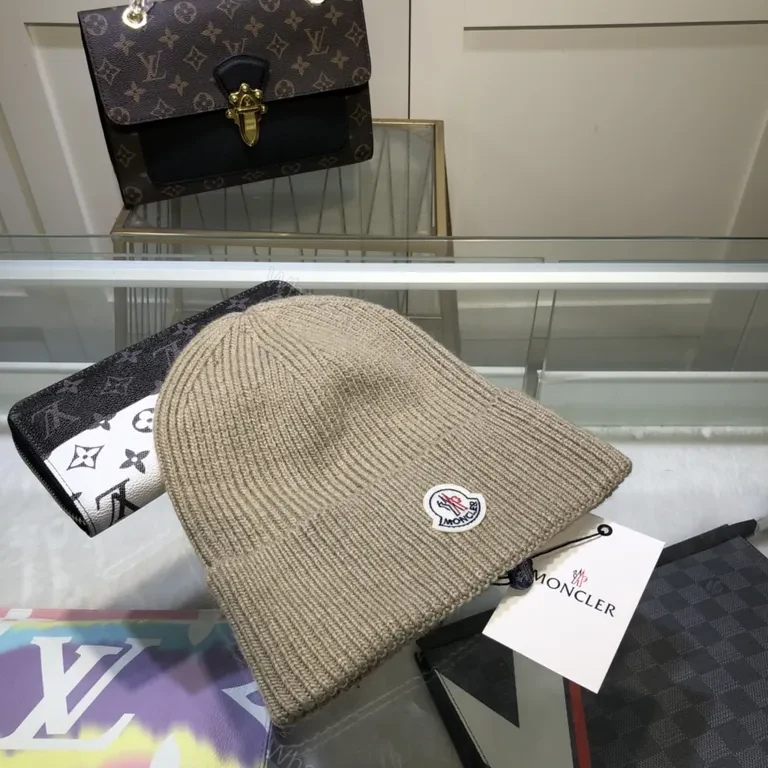 View 3 of Beige Moncler Knit Beanie: Subtle Warmth, Refined Silhouette