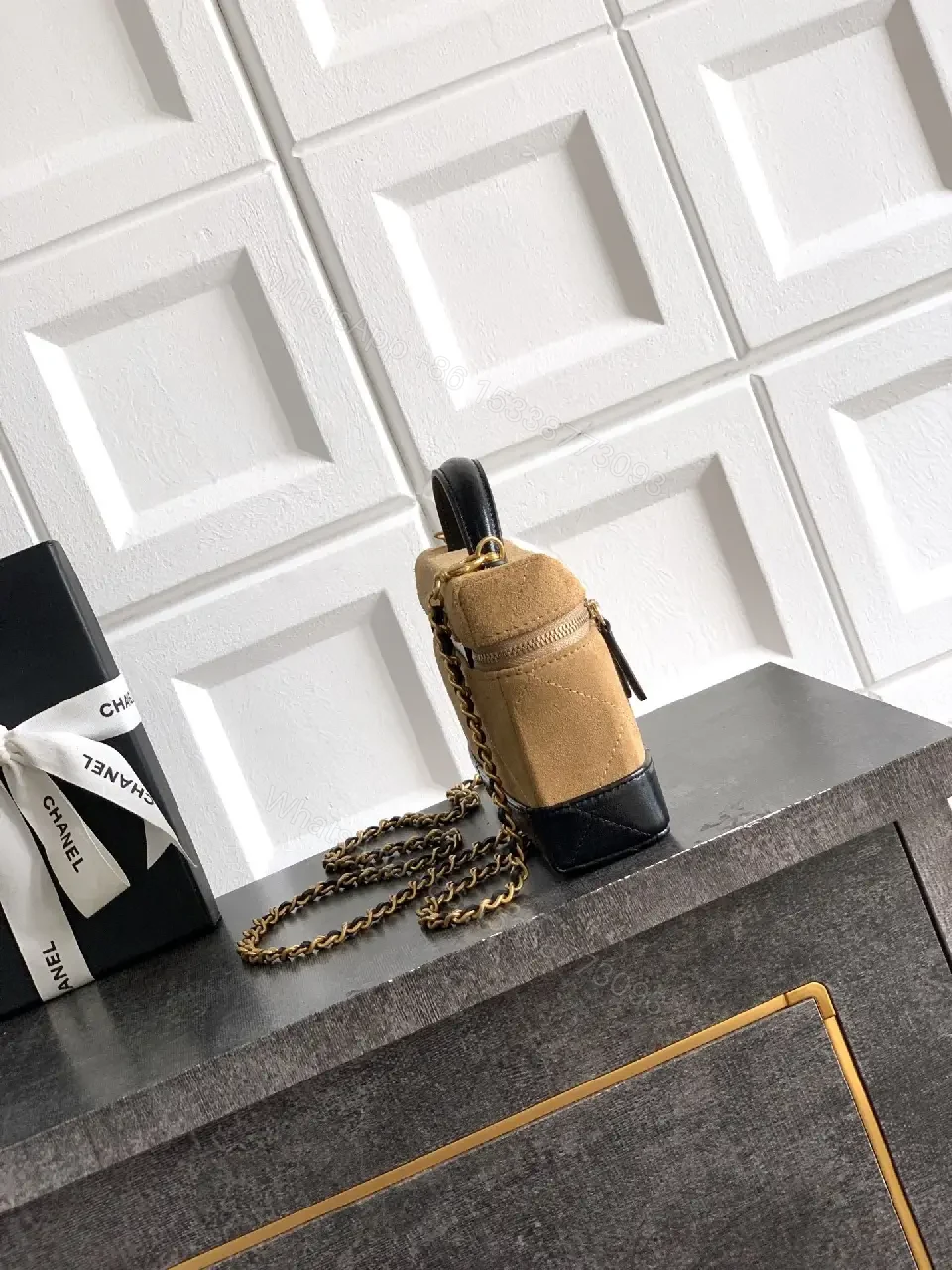 View 4 of Two-Tone Suede Crossbody: Textured Luxe, Everyday Versatility
