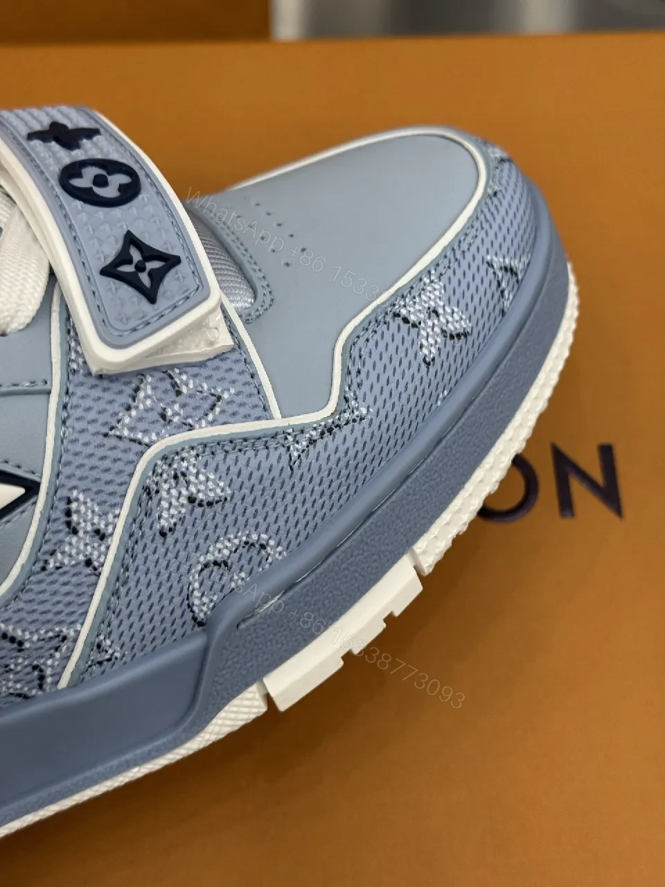 View 8 of Light-Blue Luxe High-Tops: Designer-Inspired Comfort Sneakers