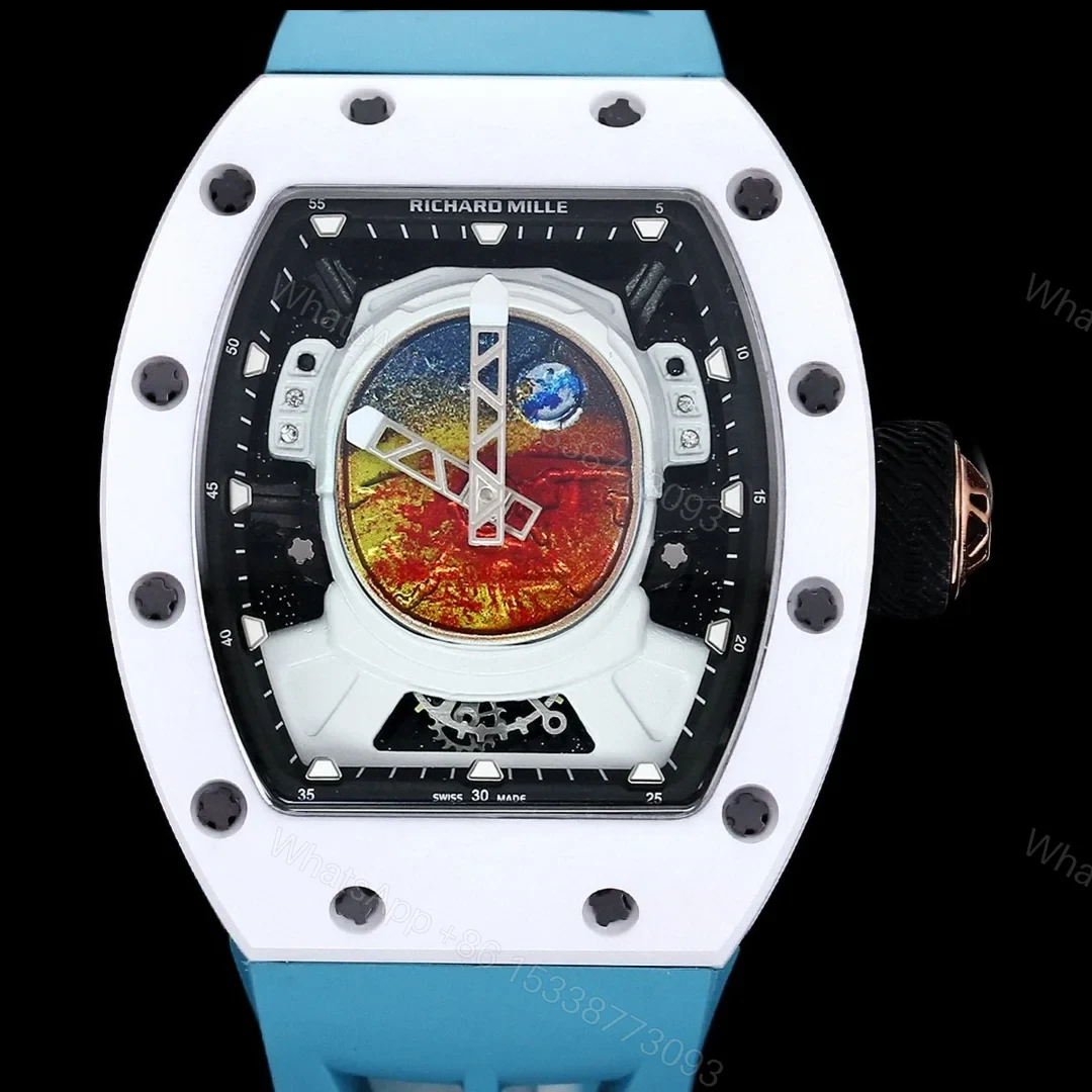 View 4 of Richard Mille RM52-05 Pharrell Williams Mars Mission Watch White Case Blue Strap Premium Edition RM-RM52-05-PW-WHT-BLU-01