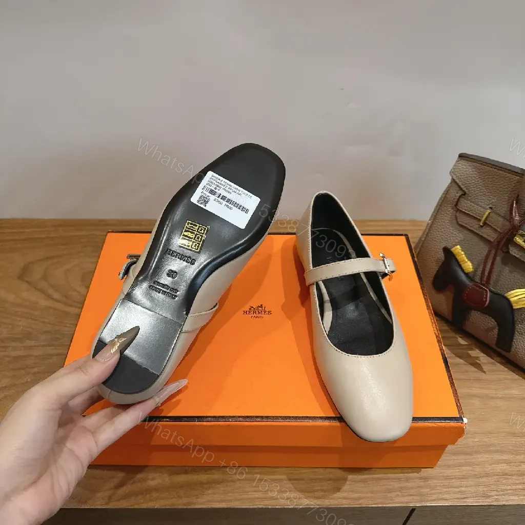 View 8 of Beige Leather Mary Jane Shoes Flat-Style Comfort Orthopedic123