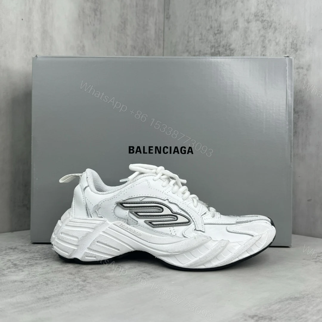 Balenciaga 高仿復古跑鞋 男款白色流線設計 簡約質感百搭 — view 1