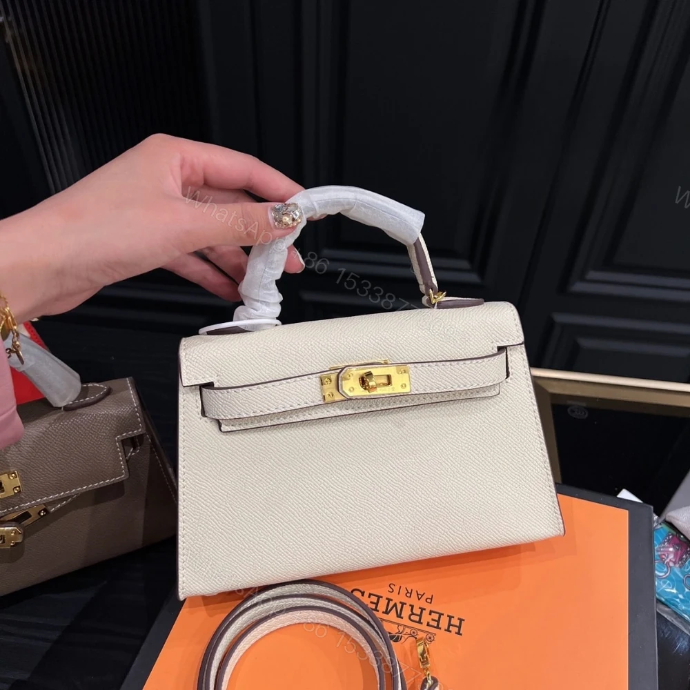 View 2 of Hermes Kelly Mini Epsom Handbag Craie 20Cm