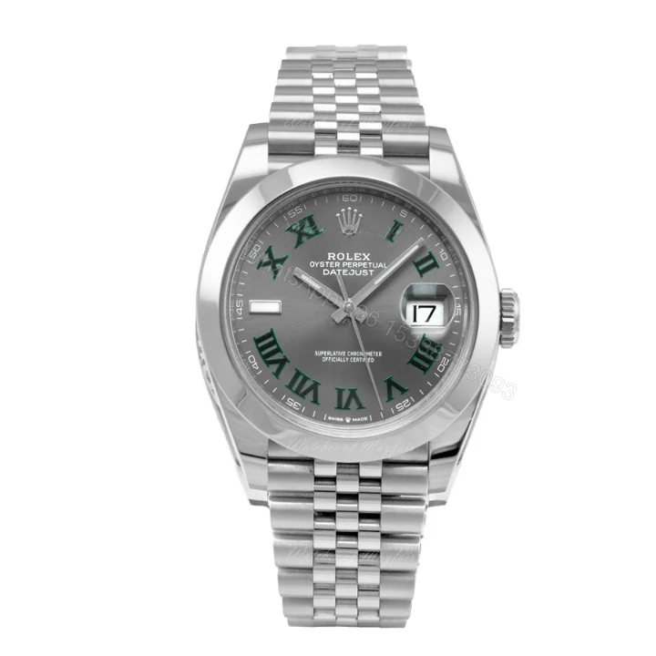 Rolex Datejust 41 126300 Super Clone : Steel Grey Roman Dial Jubilee — view 1