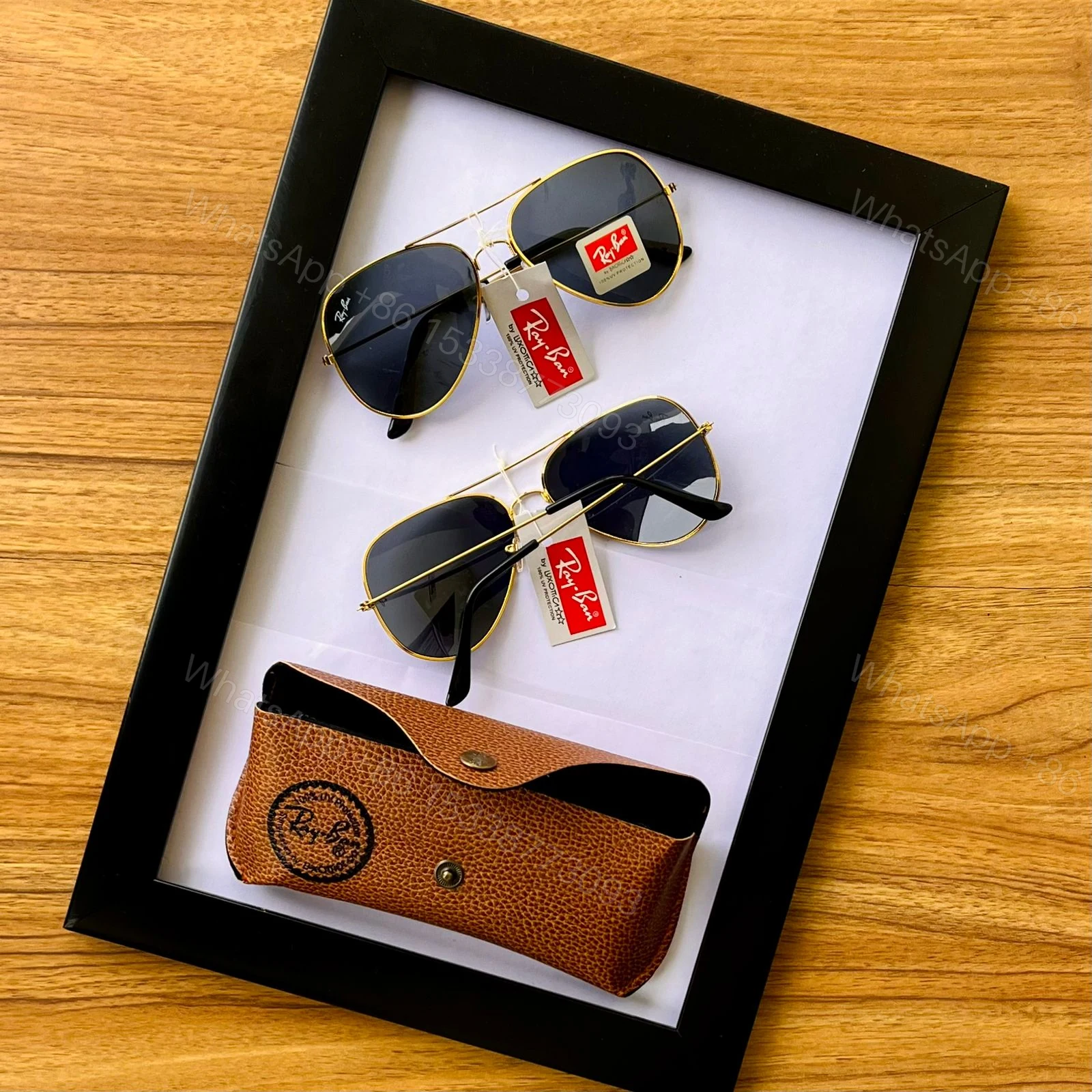 View 11 of Ray-Ban Aviator Black-Green Metal Frame