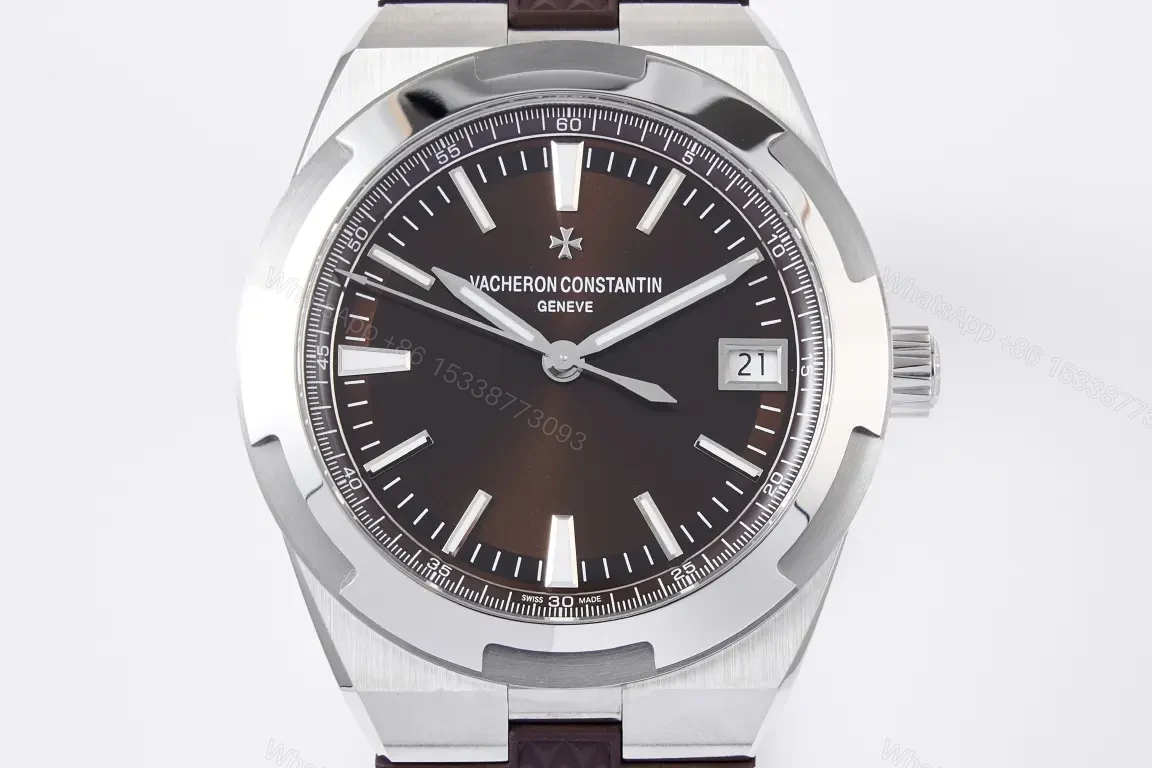 View 2 of JJ Factory Vacheron Constantin Overseas 4500V Series – Stainless Steel Watch with Brown Strap, 41mm Case, Automatic Movement, Date Display, Geneva Seal Certified