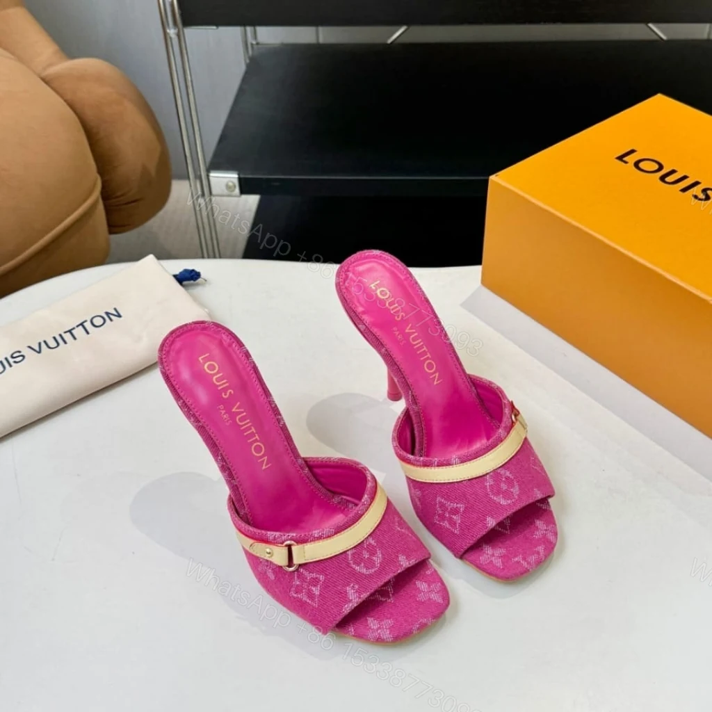 View 3 of Louis Vuitton 6AM Mule Denim Fuschia