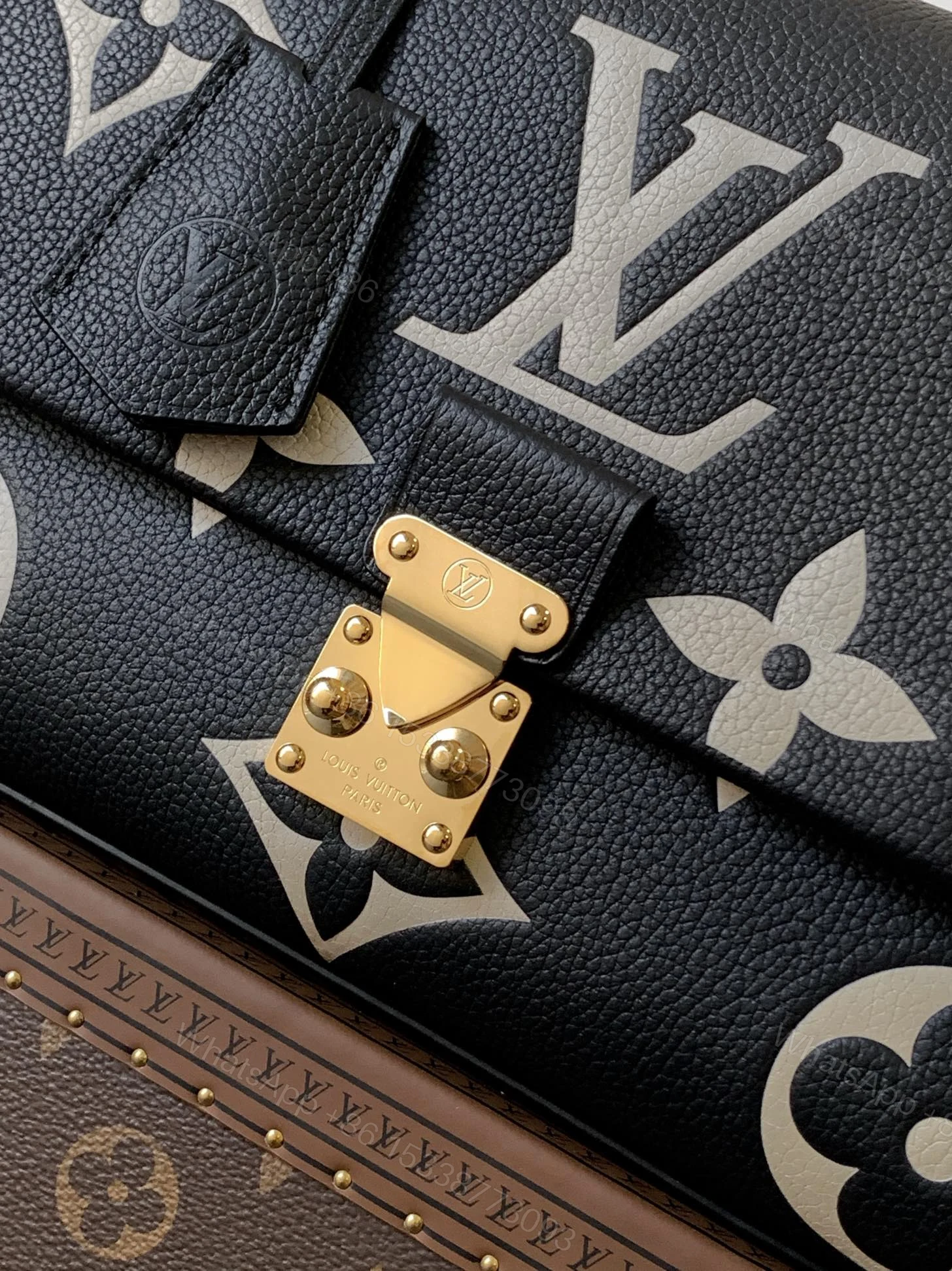 View 5 of LV MADELEINE 30 IN BLACK MIX WHITE MONOGRAM CALFSKIN EMBOSSED LOGO