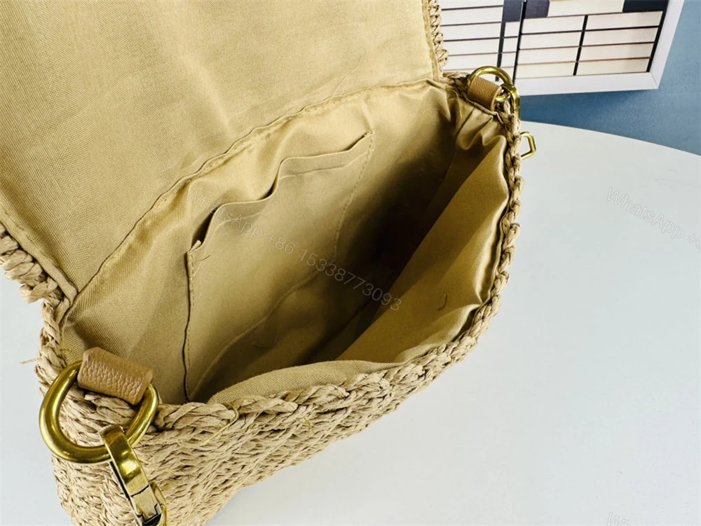 Saint Laurent Jamie Medium Naturale Raffia Shoulder Bag New — view 2