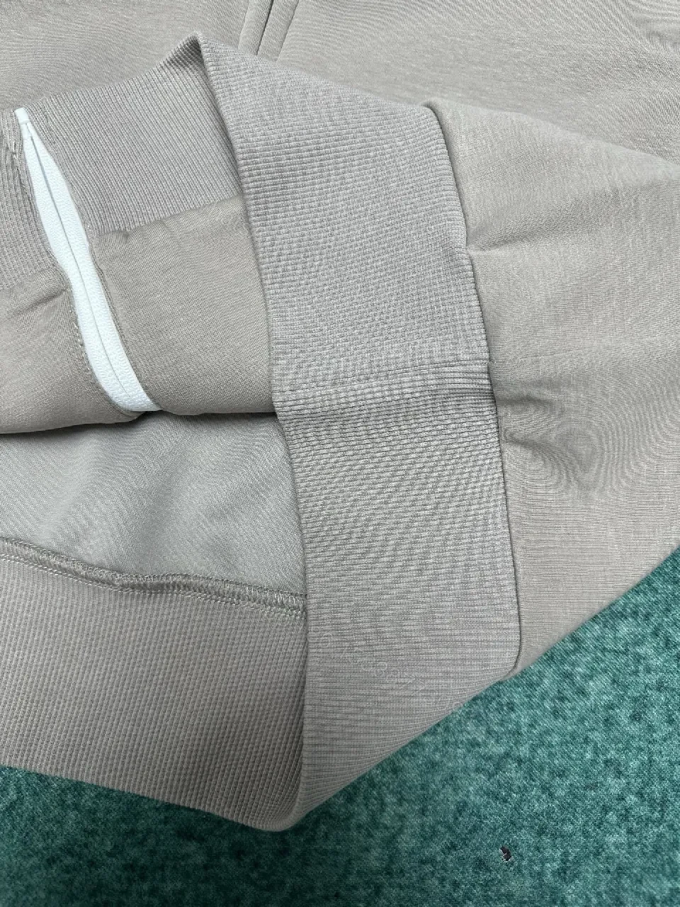 View 9 of Grey + Soft Grey Fabric + Track Jacket + Green Stripe Detail + Product Type