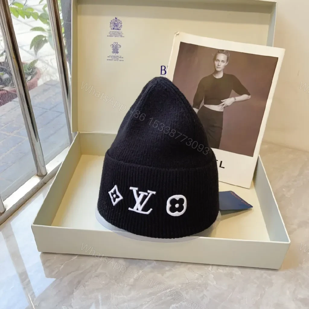 View 8 of Black Knit Beanie, Luxe Logo, Everyday Warmth Beanie