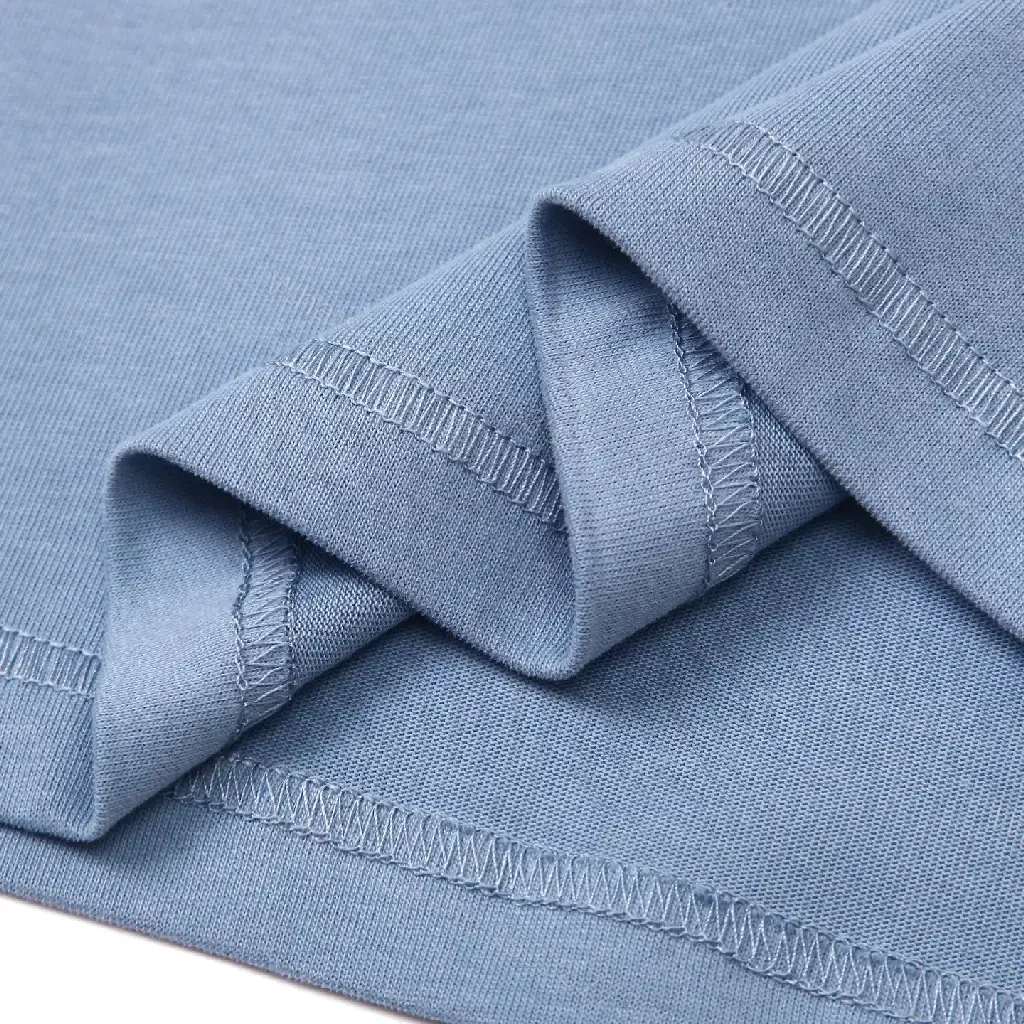 View 10 of Light Blue Cotton Tee, Casual, Stone Island Tag Shirt