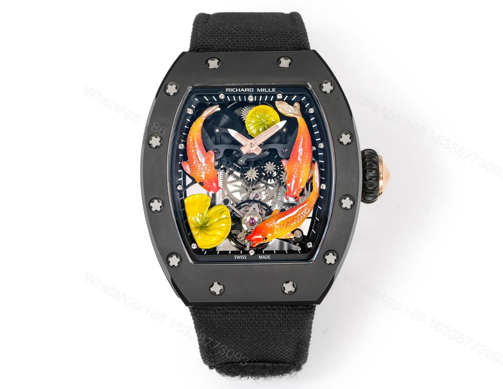 Richard Mille RM S10 Koi Tourbillon Watch Oriental Art Dial Red Gold Diamond Koi Mechanical Tourbillon Luxury Edition RM-S10-KOI-TB-ORI — view 1