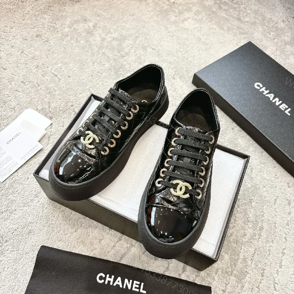 View 4 of Patent Leather High-Top Sneakers with Metallic Logo Hardware