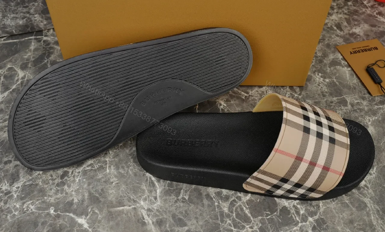 View 4 of Iconic Check Slide Sandals: All-Day Comfort, Luxury Style