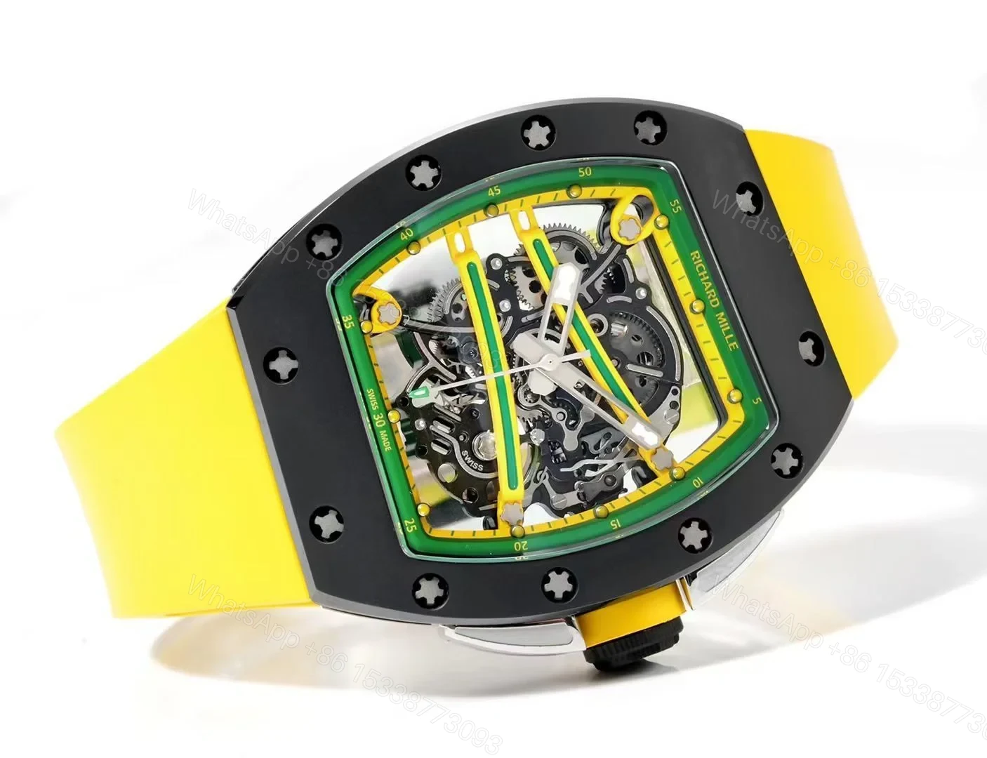 View 5 of Richard Mille RM61-01 Watch TZP-N Zirconia Ceramic NTPT Carbon Fiber Skeleton Dial RMUL2 Manual Winding Movement Suspended Bridge Luxury Sports Edition RM61-01-TZP-NTPT-RM2-SB