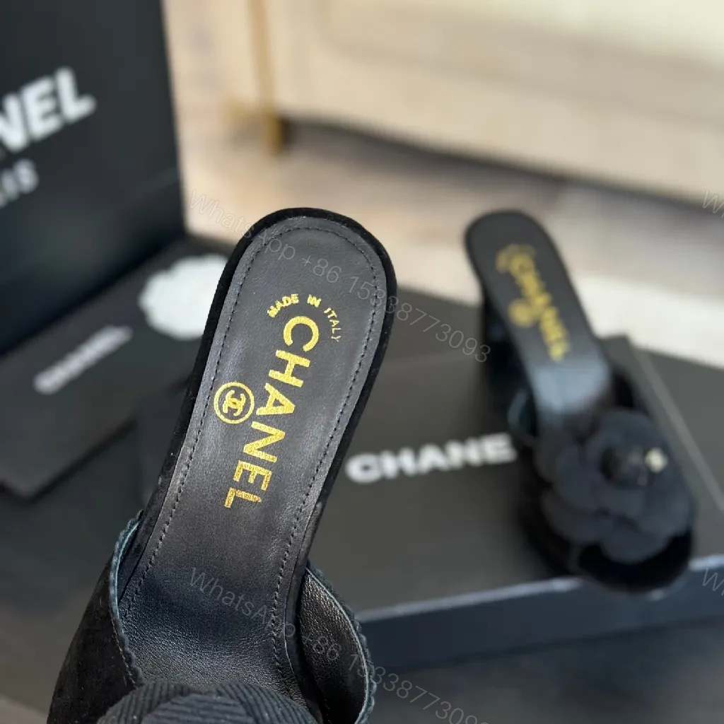 View 6 of Chanel-Influenced Textured Garden Heels with Floral Accent